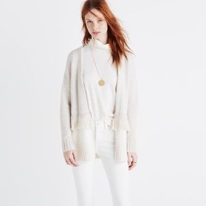 Madewell Ivory Fringe Cardigan Sweater